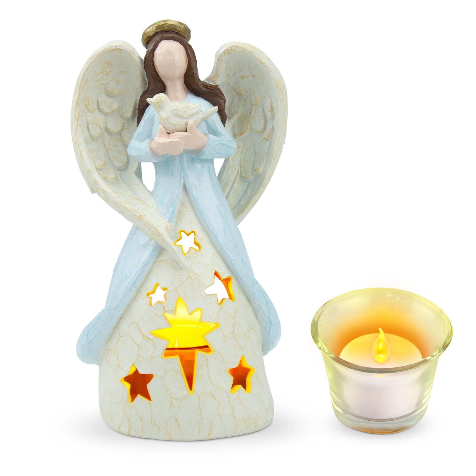 Amazon.com: Angel Candle Holder Statue, Angel Memorial Gifts